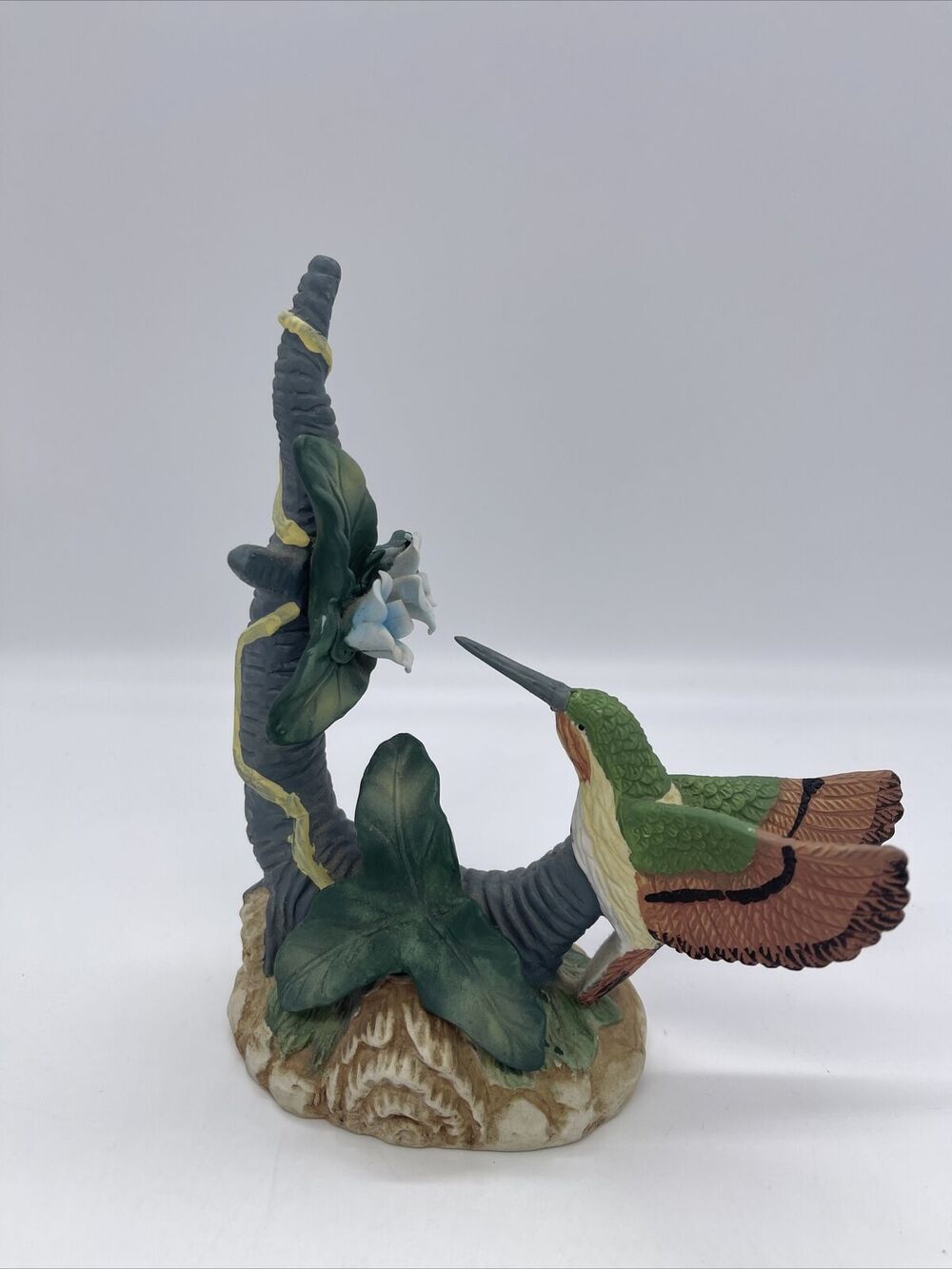 Hummingbird Nectar Ceramic Figurine 7.75" Tall 6.5" Length